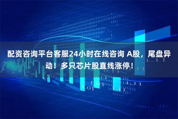 配资咨询平台客服24小时在线咨询 A股，尾盘异动！多只芯片股直线涨停！